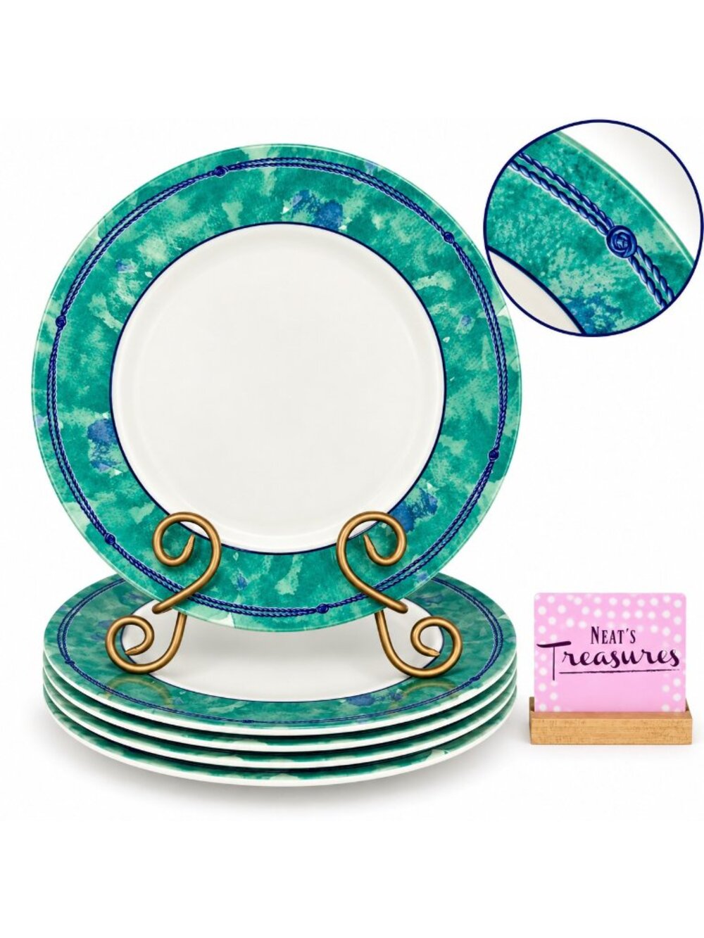 Wedgewood Home BRAIDED CORD Improvisation Amyway England Dinner Plates Set  of 5